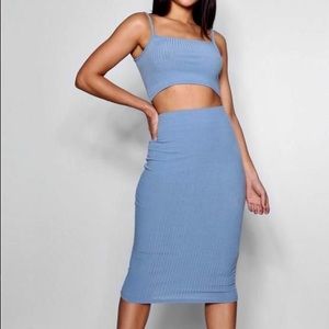 Blue Skirt Set